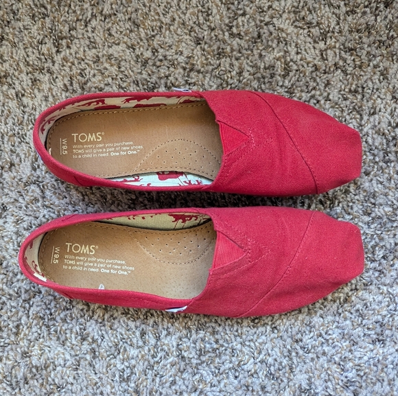 TOMS Womens Classics Red Canvas - Picture 4 of 6